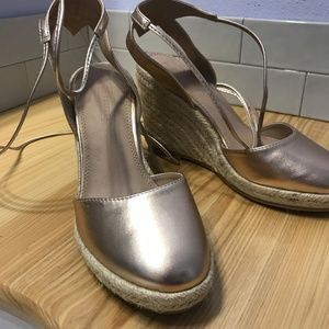 ASOS Ankle-Tie Rose Gold Wedges